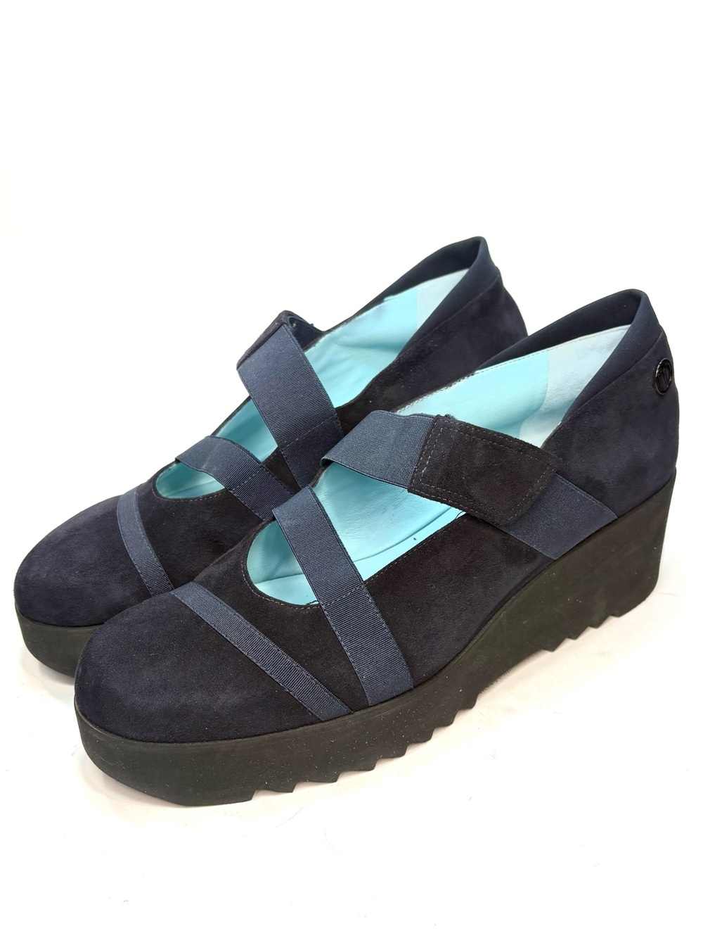 Thierry Rabotin Blue Suede Platform Loafers | 42
